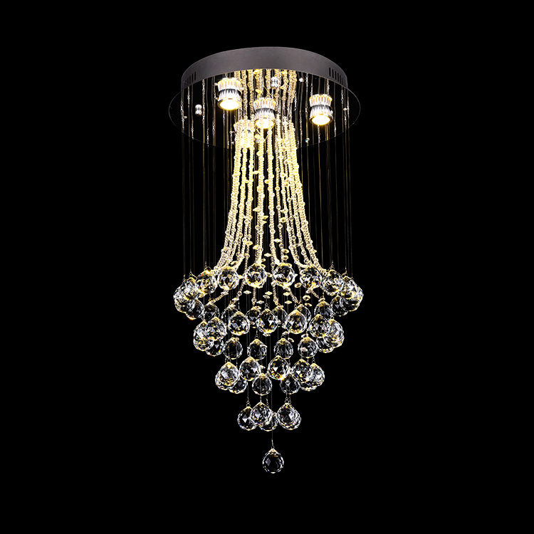 Contemporary Gold Led pendente Rain Drop cristal lustre iluminação