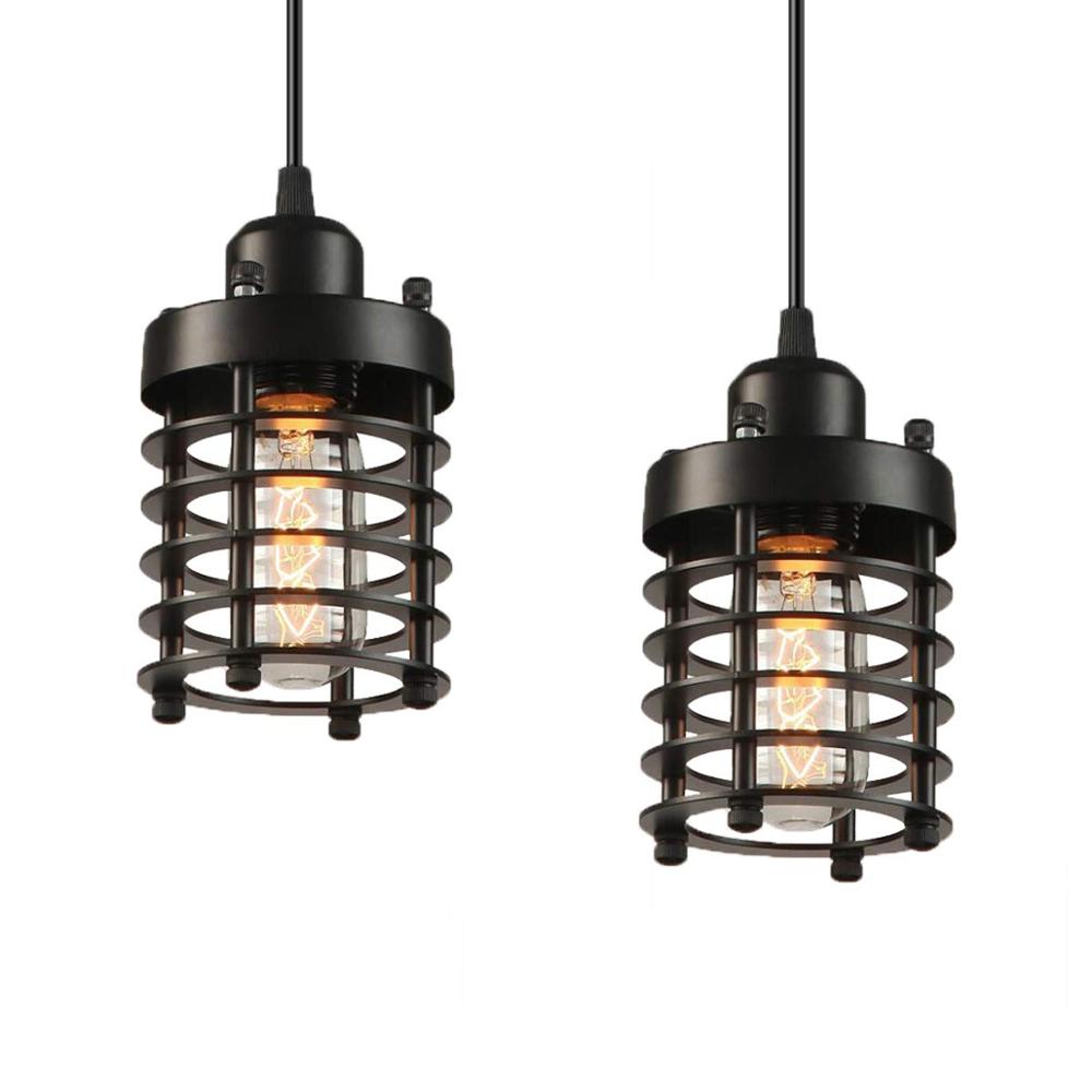 industrial pendente E26 E27 Base Edison Caged industrial pendente suspenso luminária vintage Mini pendente luminária
