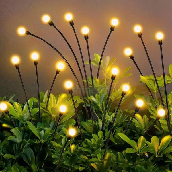 externo Solar Pathway luminária à prova d'água 6 8 10 Heads Led alimentado Swaying Firefly lâmpada Starburst Solar Firefly luminária de jardim