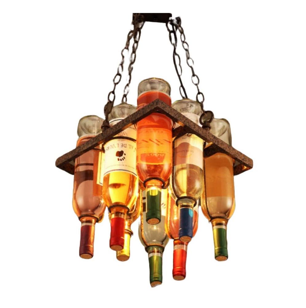 lustre retrô industrial estilo E27 lustre bar Coffee restaurante sala de estar Glass Bottle American Creative pendentes