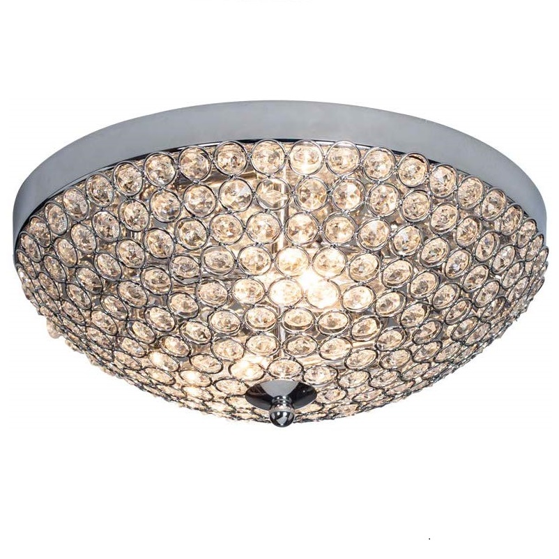 Hight Quality Mini estilo Bowl Shaped embutir teto luminária Chrome acabamento cristal luminária de teto Luxury cristal luminária