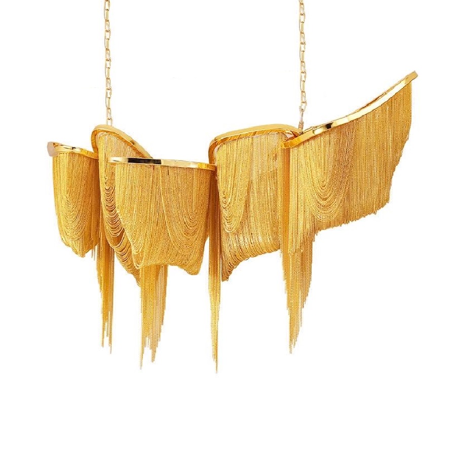 Modern Chandeliers Creative Luxury Tassel Aluminum Chain Led Ceiling Pendant Lights