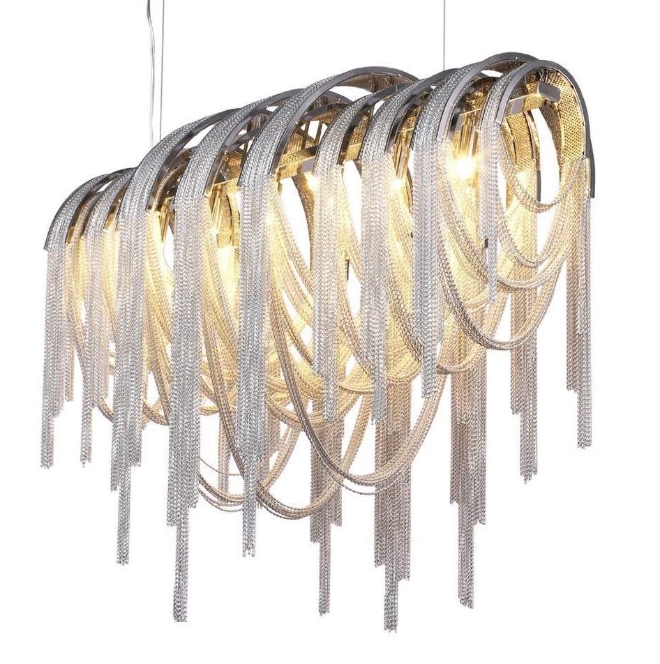Modern Tassel Chain Dining Living Room Hotel Cord Pendant Chandelier