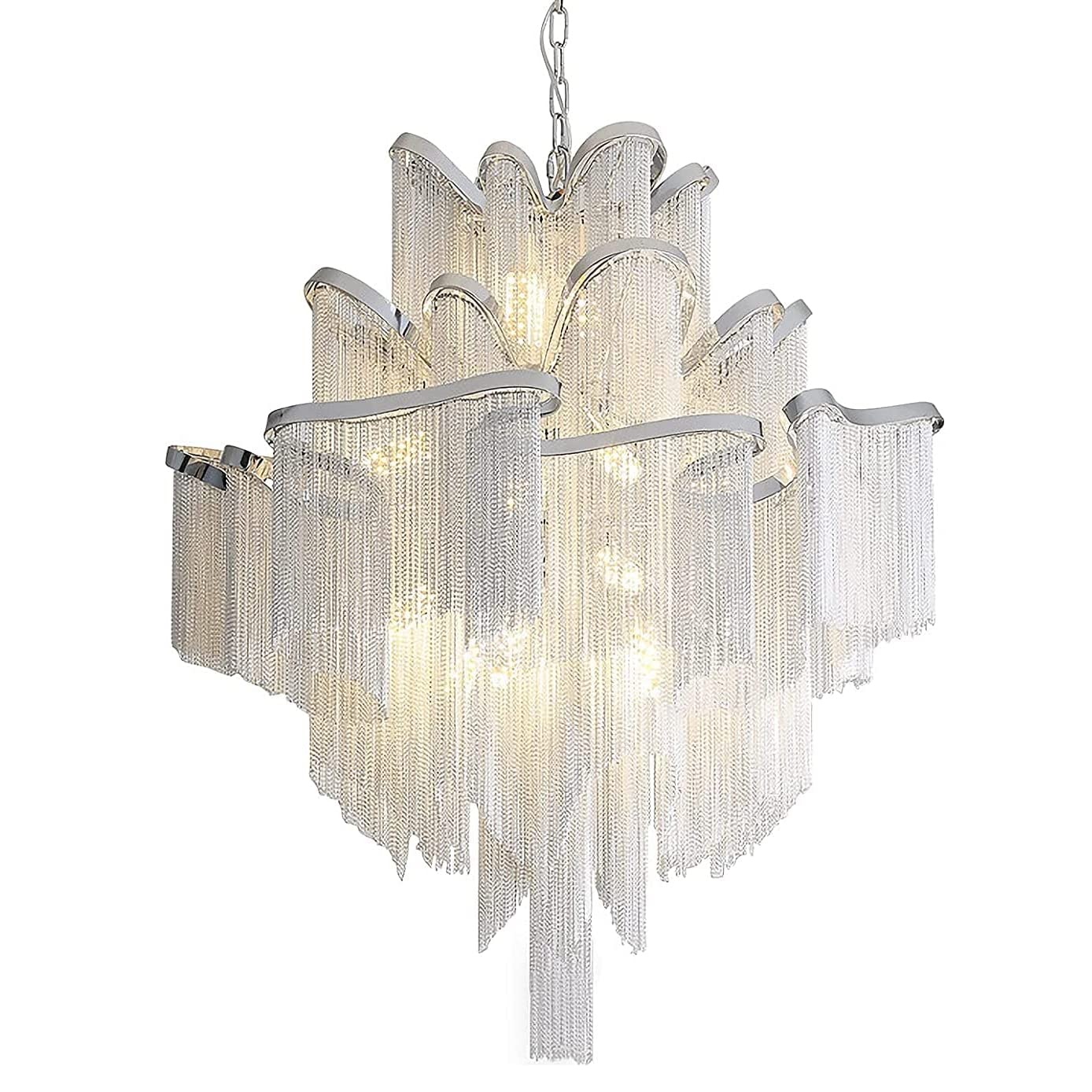 moderno Chandeliers Creative Luxury Tassel alumínio corrente Led teto pendentes